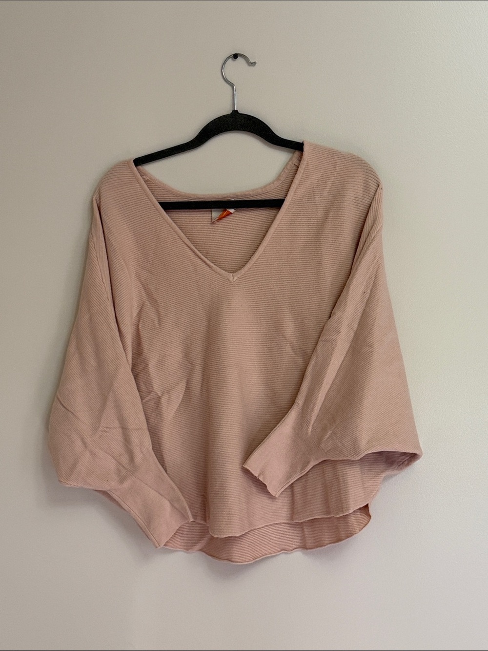 Kerisma Dusty Pink V-Neck Ribbed Sweater
